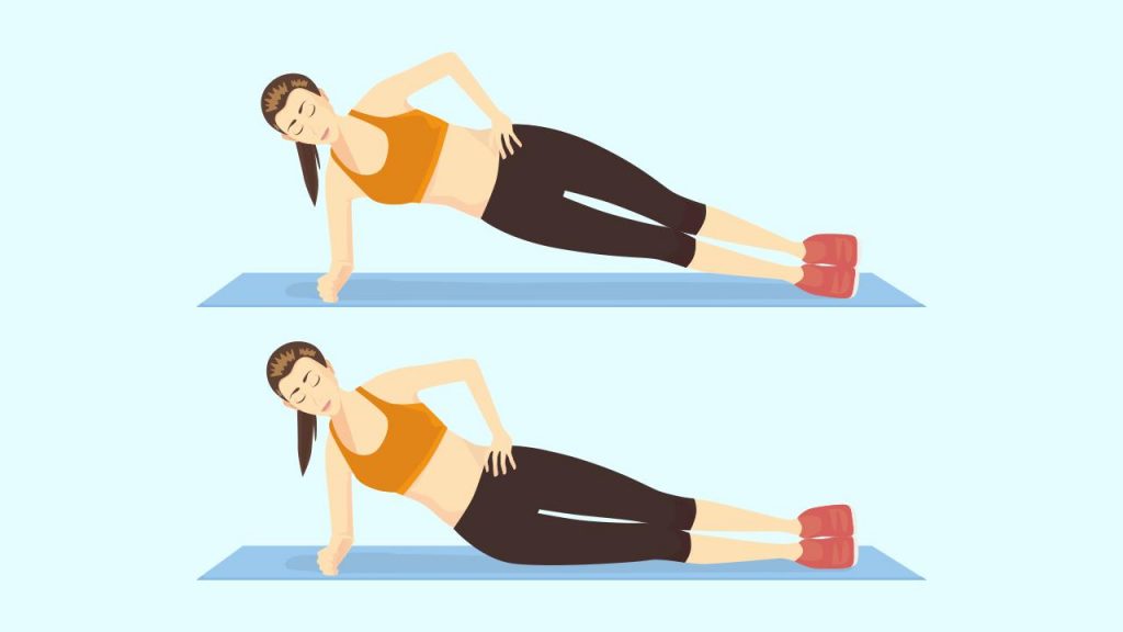 Gym core exercise: Side plank