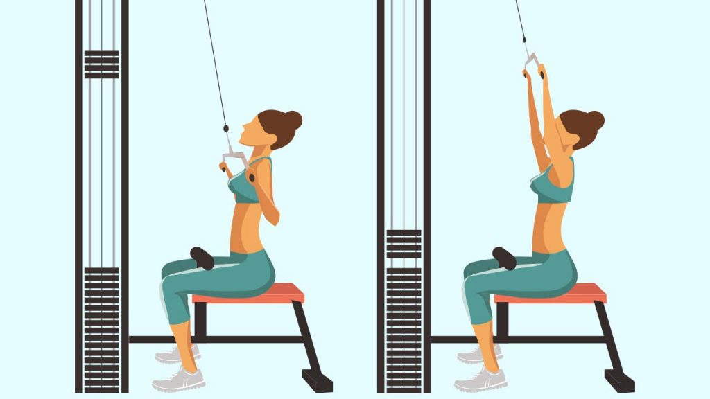 Gym upper body exercise: Lat pull-down