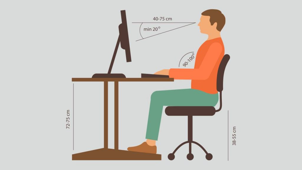correct posture while sitting at work