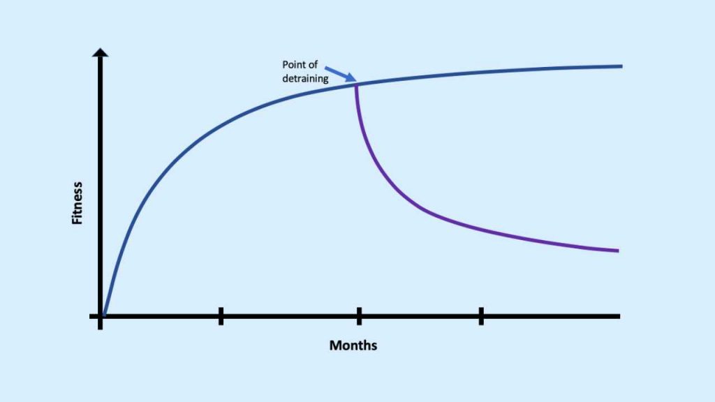 Decline in performance with detraining