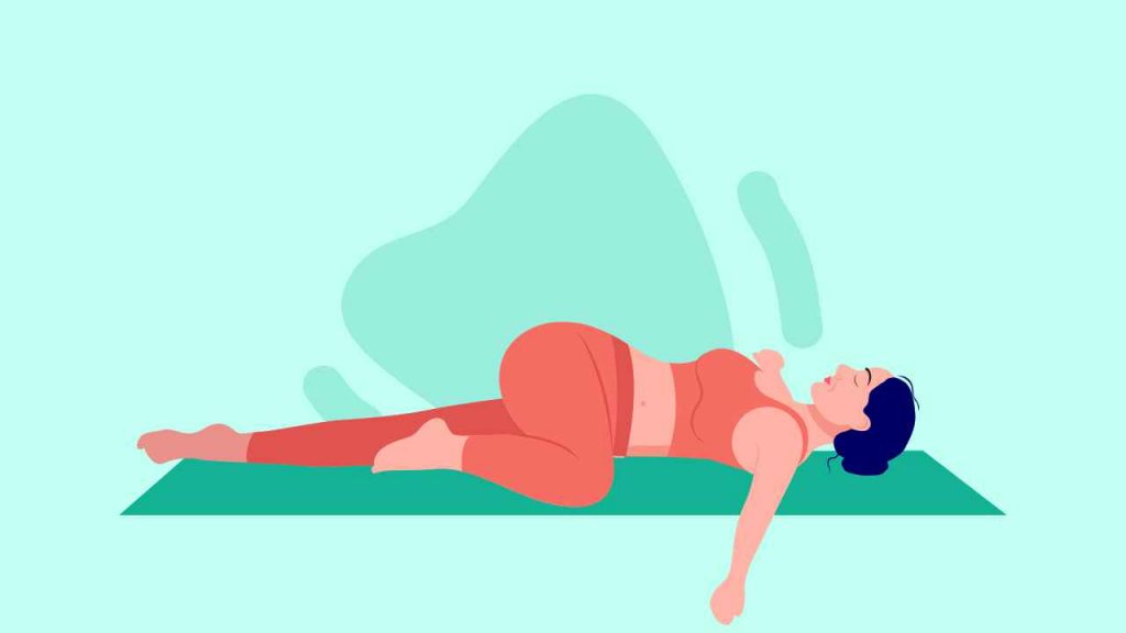 Supta Matsyendrasana (Reclining spinal twist pose)