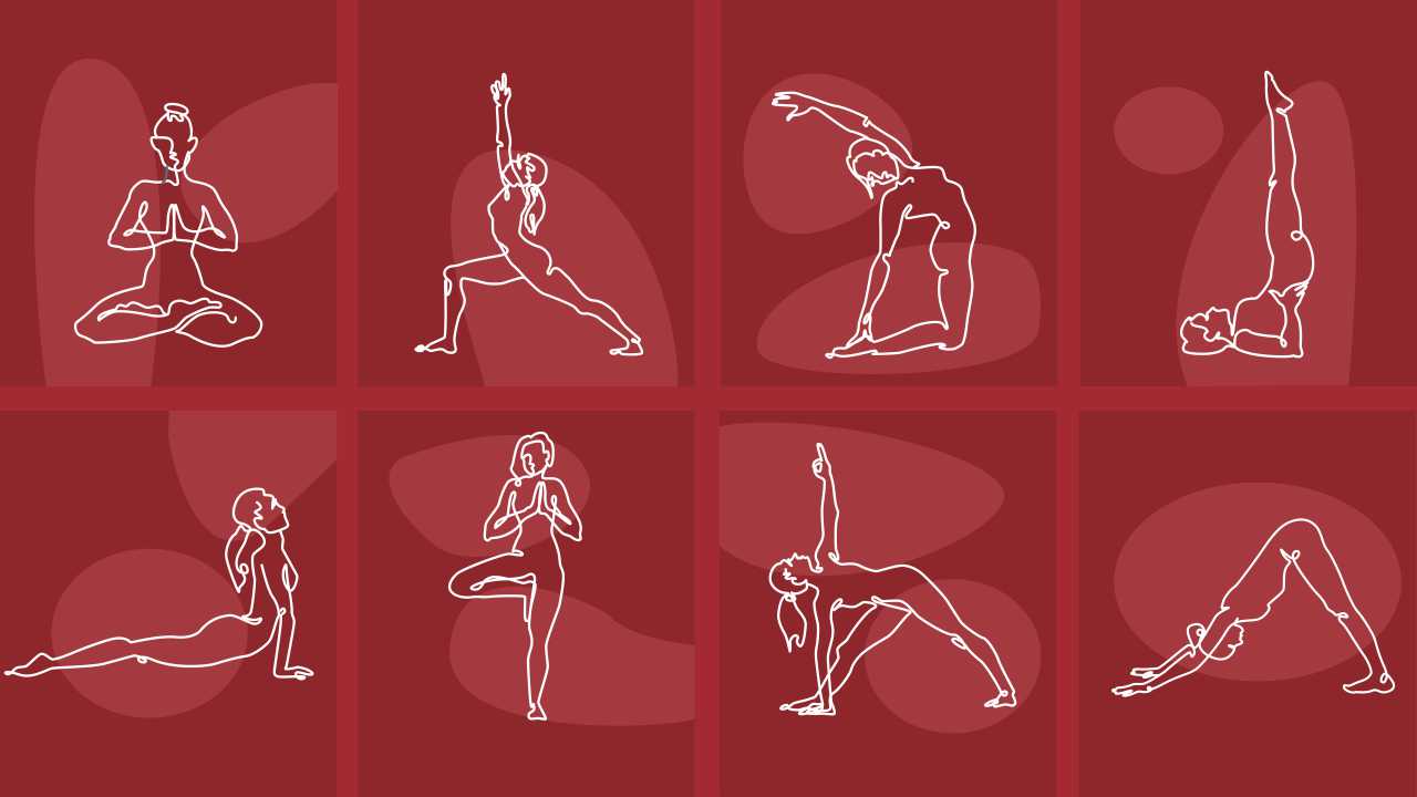 A woman performing different sets of yoga poses