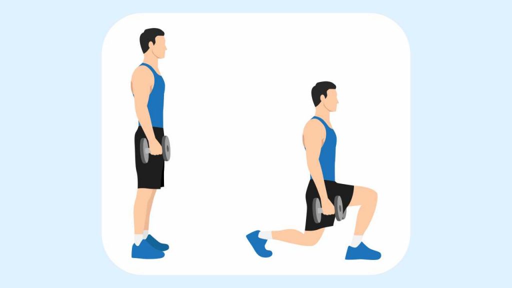 Walking dumbbell lunge